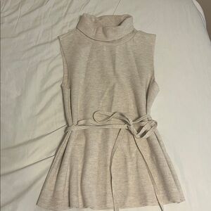 Zara Cream Knit Turtleneck Top